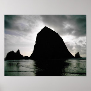 Póster Roca del Haystack--Playa del cañón, Oregon