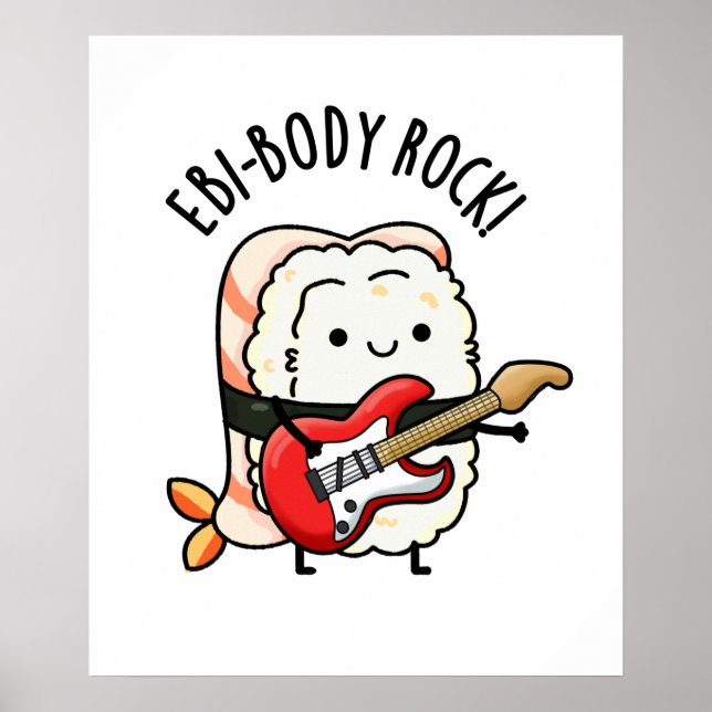 Póster Roca divertida de Ebi-body Rock Sushi Pun (Frente)