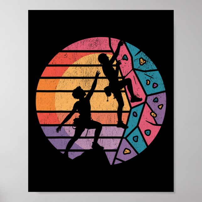Póster Roca divertida escalada montaña libre escalada esc (Frente)