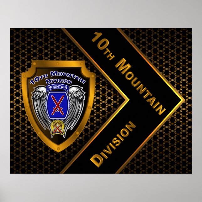 Póster Roca dorada del Marne 10ª División de Montaña (Frente)