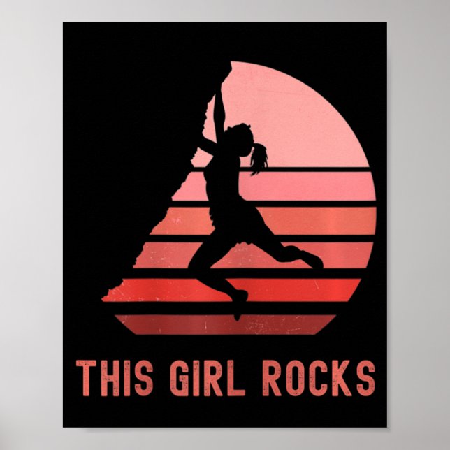 Póster Roca Escalando este Chica Rocca La Montaña De Los  (Frente)