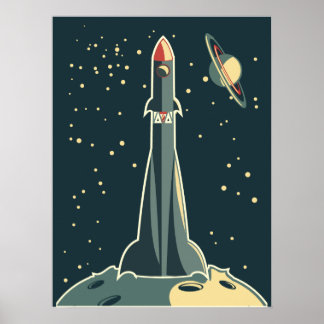 Póster Roca espacial