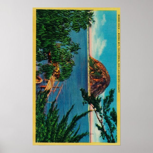 Póster Roca Morro en el condado de San Luis Obispo (Frente)