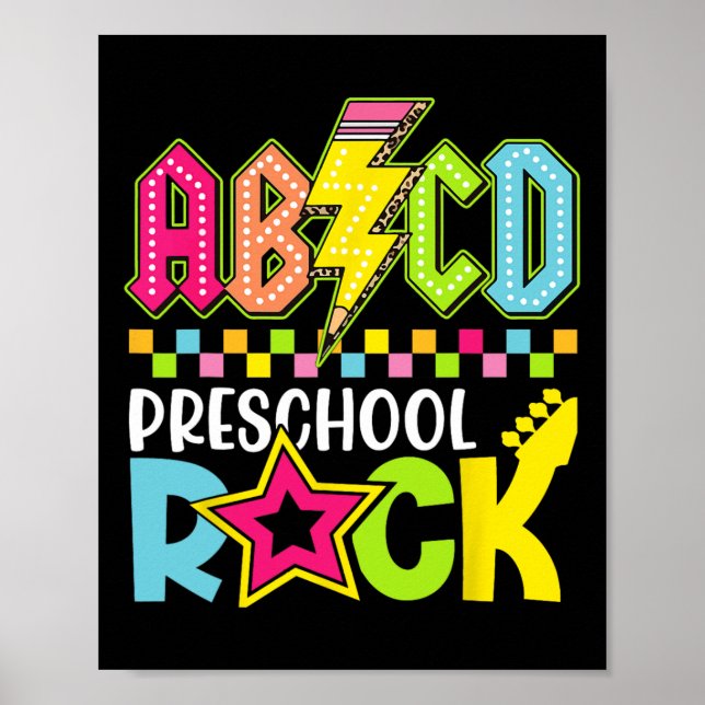 Póster Roca Preescolar Perno de Relámpago Divertido de Re (Frente)
