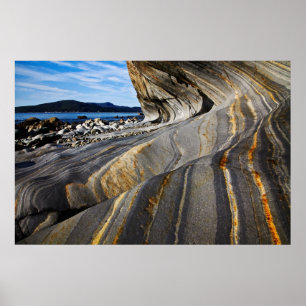 Póster Roca rayada de la playa