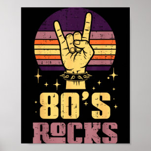 Póster Rocanrolero de los 80s Mano Música de Metal Punk V