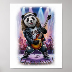 Póster Rocanrolero tocando la guitarra eléctrica en un