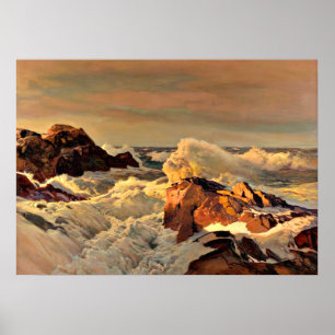 Póster Rocas al sol, pintura de Frederick Waugh