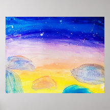 Rocas azules - Poster