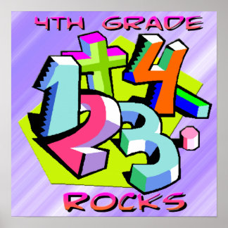 Póster Rocas de 4º grado - Poster de números