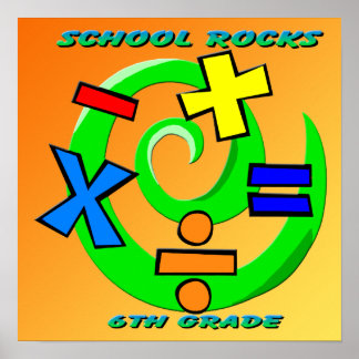 Póster Rocas de 6º grado - Poster de símbolos matemáticos