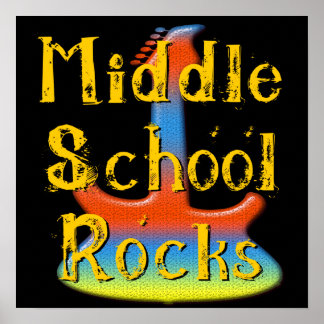 Póster Rocas de escuela media - Poster de guitarra