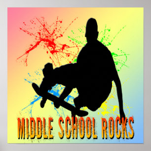 Póster Rocas de la escuela media - Poster de Skateboarder