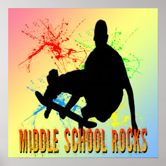 Póster Rocas de la escuela media - Poster de Skateboarder
