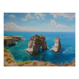 Póster Rocas de paloma, Beirut - Serenidad Costera