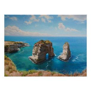 Póster Rocas de paloma, Beirut - Serenidad Costera
