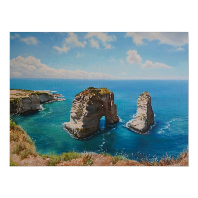Póster Rocas de paloma, Beirut - Serenidad Costera (Anverso)