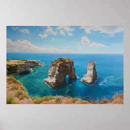 Póster Rocas de paloma, Beirut - Serenidad Costera