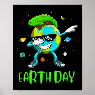 Póster Rocas del Día de la Tierra Dabbing Earth Day Desig