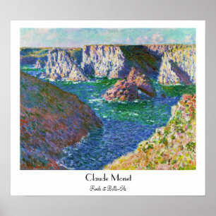 Póster Rocas en el Belle-Ile Claude Monet