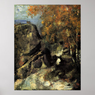 Póster Rocas en el bosque Fountanbleu por Paul Cezanne