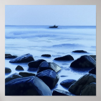 Póster Rocas en la bahía