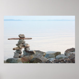 Póster rocas en la playa