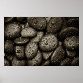 Póster Rocas fluviales con caídas de lluvia