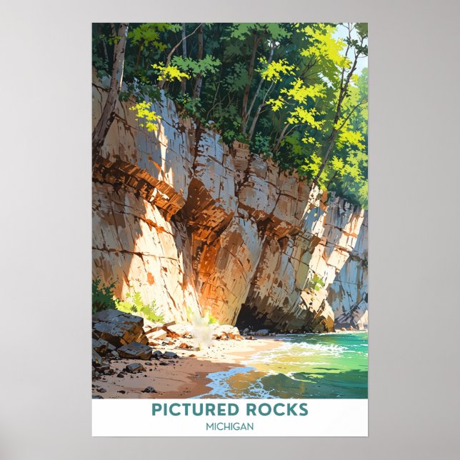 Póster Rocas fotografiadas en Michigan (Frente)