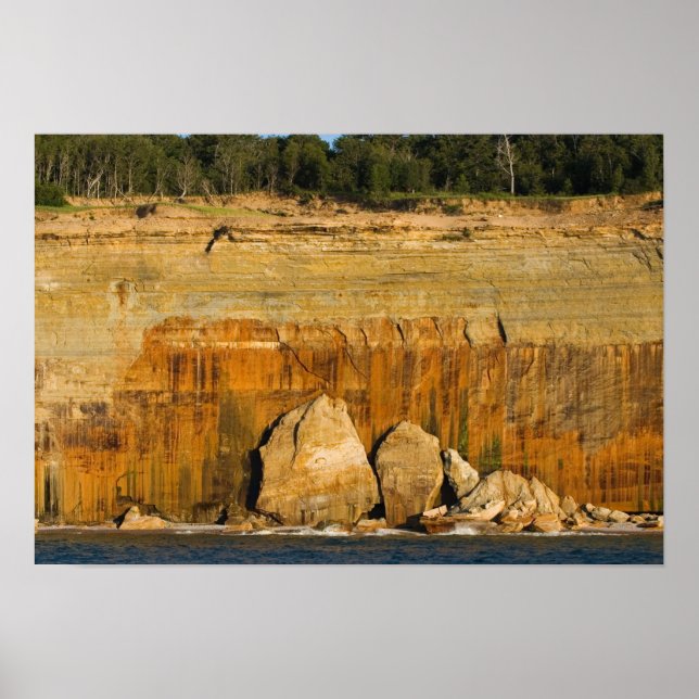 Póster Rocas gigantes, rocas picadas Nat'l Lakeshore, MI (Frente)