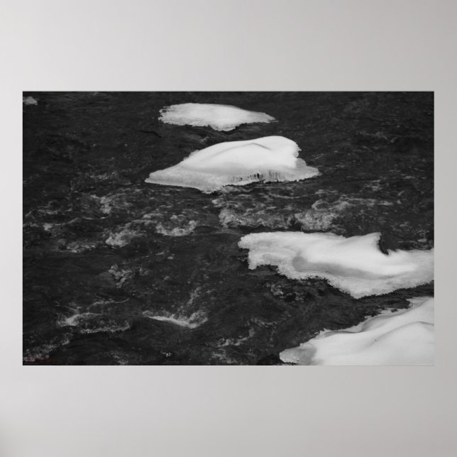 Póster Rocas heladas en el río (Frente)