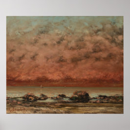 Póster Rocas negras, Trouville - Bella Artes Gustave Cour