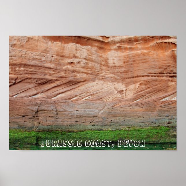 Póster Rocas rojas de la costa jurásica, Devon, Inglaterr (Frente)