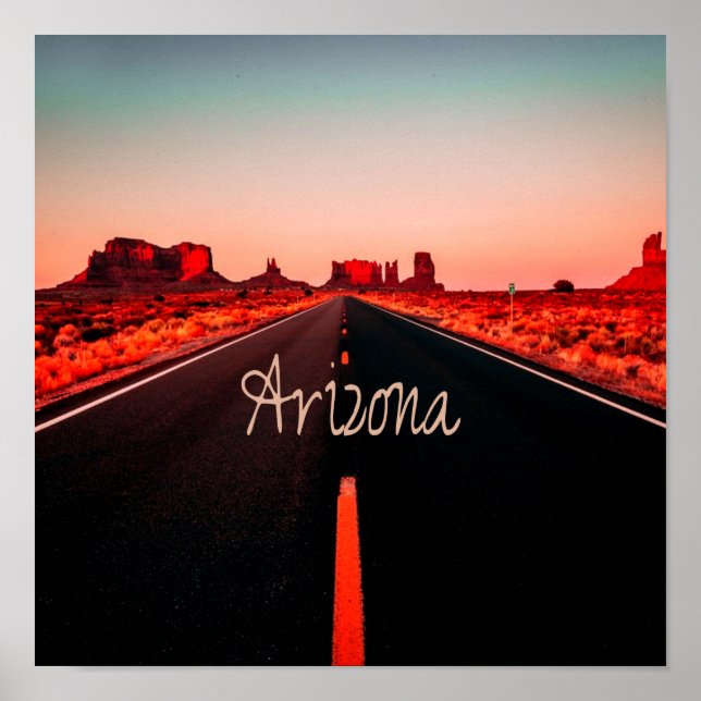 Póster Rocas rojas del desierto Sunset de Arizona (Frente)