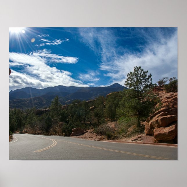 Póster Rocas Rojas y las Montañas Rocosas (Frente)