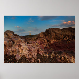 Póster Rocas rosas y la isla Llanddwyn