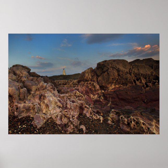 Póster Rocas rosas y la isla Llanddwyn (Frente)