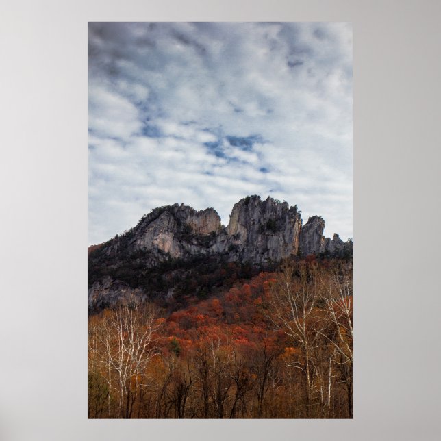Póster Rocas Seneca en otoño, Virginia Occidental (Frente)