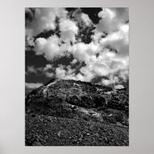 Póster Rocas y nubes BW