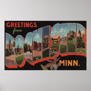 Póster Rochester, Minnesota - Large Letter Scenes 2