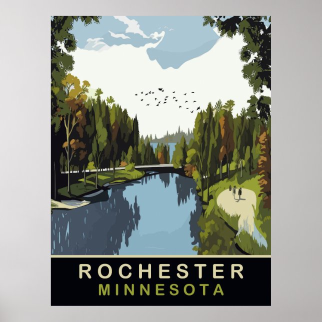 Póster Rochester, Minnesota, Parque, Viaje (Frente)