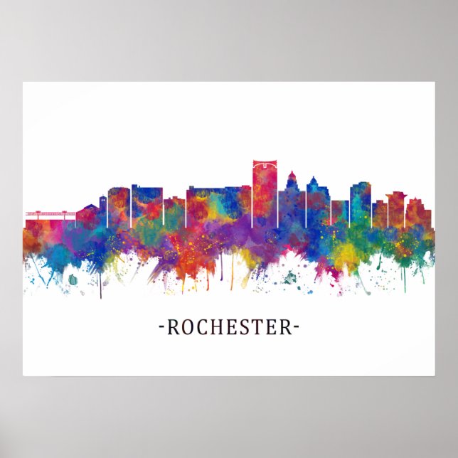 Póster Rochester Minnesota Skyline (Frente)