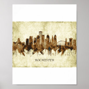 Póster Rochester New York Cityscape