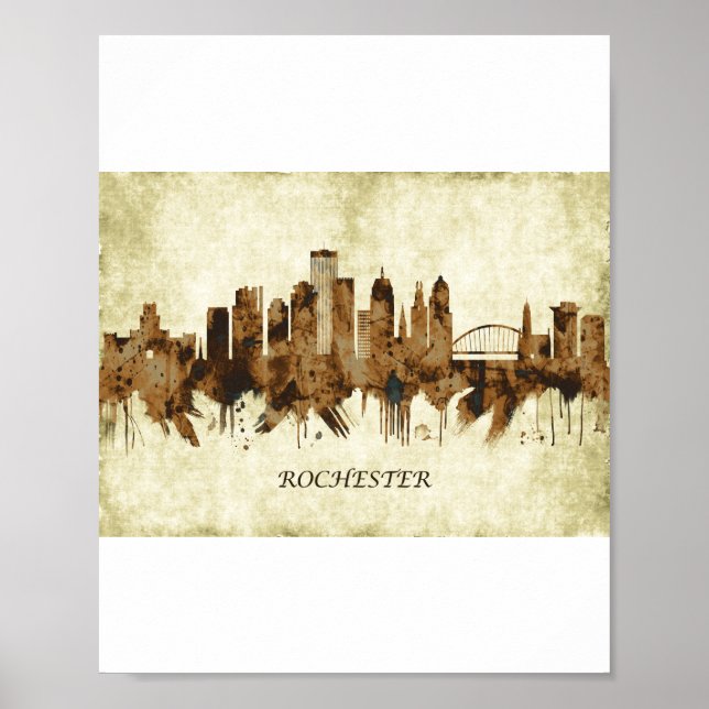 Póster Rochester New York Cityscape (Frente)