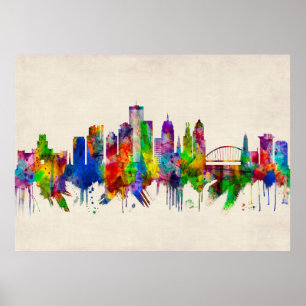 Póster Rochester New York Skyline