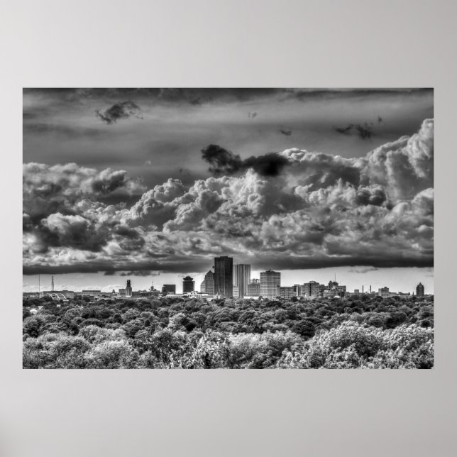 Póster Rochester New York Skyline (Frente)