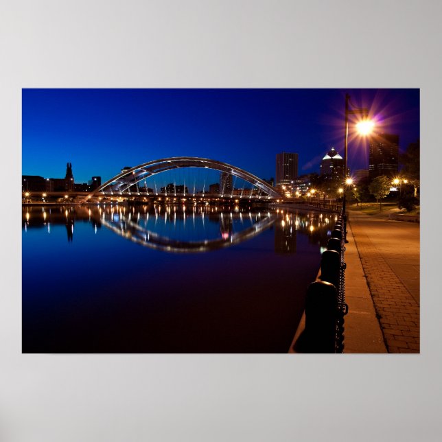 Póster Rochester y el puente Douglass-Anthony (Frente)