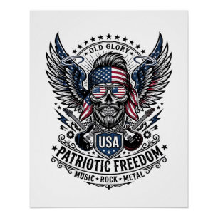 Póster Rociero de bandana patriótica Old Glory Música Roc