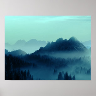 Póster ROCÍO MATUTINO MONTañas AZULES