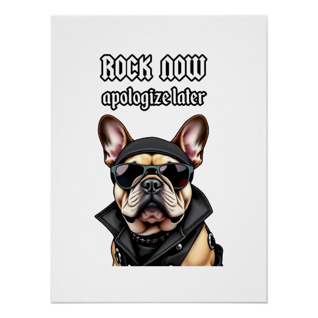 Póster Rock ahora, discúlpate más tarde (Anverso)